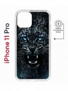 Чехол-накладка iPhone 11 Pro Kruche Magnet Print Дикий леопард