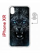 Чехол-накладка iPhone XR Kruche Magnet Print Дикий леопард