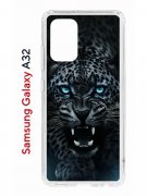 Чехол-накладка Samsung Galaxy A32 Kruche Print Дикий леопард