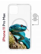 Чехол-накладка iPhone 11 Pro Max Kruche Magnet Print Змея