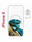 Чехол-накладка Apple iPhone X (598892) Kruche PRINT Змея