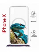 Чехол-накладка Apple iPhone X (598925) Kruche PRINT Змея