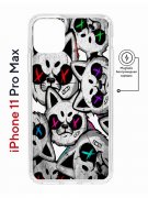Чехол-накладка Apple iPhone 11 Pro Max (598895) Kruche PRINT Angry Cats