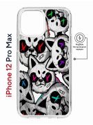 Чехол-накладка iPhone 12 Pro Max Kruche Magnet Print Angry Cats