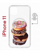 Чехол-накладка iPhone 11 Kruche Magnet Print Donuts