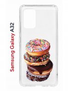 Чехол-накладка Samsung Galaxy A32 (598888) Kruche PRINT Donuts