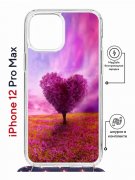 Чехол-накладка iPhone 12 Pro Max Kruche Magrope Print Pink hearrt