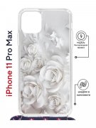 Чехол-накладка iPhone 11 Pro Max Kruche Magrope Print White roses