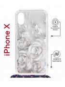 Чехол-накладка iPhone X Kruche Magrope Print White roses