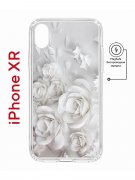 Чехол-накладка iPhone XR Kruche Magnet Print White roses
