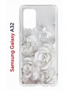 Чехол-накладка Samsung Galaxy A32 Kruche Print White roses