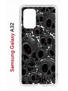 Чехол-накладка Samsung Galaxy A32 (598888) Kruche PRINT Skull gray