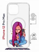 Чехол-накладка Apple iPhone 12 Pro Max (598924) Kruche PRINT Pink Hair