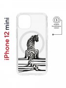 Чехол-накладка iPhone 12 mini Kruche Magnet Print Tiger