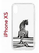 Чехол-накладка iPhone X/XS Kruche Print Tiger