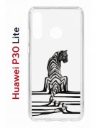 Чехол-накладка Huawei P30 Lite (585137) Kruche PRINT Tiger