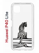 Чехол-накладка Huawei P40 Lite Kruche Print Tiger