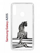 Чехол-накладка Samsung Galaxy A20S (588937) Kruche PRINT Tiger