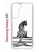 Чехол-накладка Samsung Galaxy S21 Kruche Print Tiger