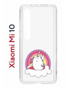 Чехол-накладка Xiaomi Mi 10/Mi 10 Pro Kruche Print Кот-единорог