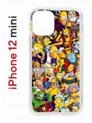 Чехол-накладка iPhone 12 mini Kruche Print Симпсоны