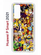 Чехол-накладка Huawei P Smart 2021 Kruche Print Симпсоны