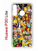 Чехол-накладка Huawei P30 Lite Kruche Print Симпсоны