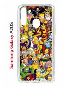 Чехол-накладка Samsung Galaxy A20S Kruche Print Симпсоны
