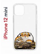 Чехол-накладка Apple iPhone 12 mini (588924) Kruche PRINT тигр первый снег