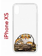 Чехол-накладка Apple iPhone XS (580677) Kruche PRINT тигр первый снег