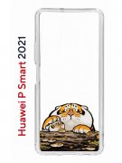Чехол-накладка Huawei P Smart 2021 (594564) Kruche PRINT тигр первый снег