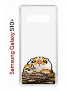 Чехол-накладка Samsung Galaxy S10+ Kruche Print тигр первый снег