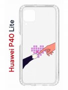 Чехол-накладка Huawei P40 Lite Kruche Print Котолюбовь