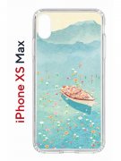 Чехол-накладка iPhone XS Max Kruche Print озеро цветов