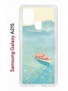 Чехол-накладка Samsung Galaxy A21S (587676) Kruche PRINT озеро цветов