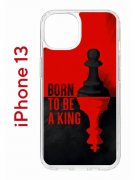 Чехол-накладка iPhone 13 Kruche Print Born to be a King
