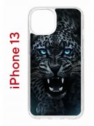 Чехол-накладка iPhone 13 Kruche Print Дикий леопард