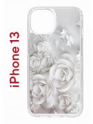 Чехол-накладка iPhone 13 Kruche Print White roses