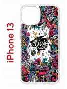 Чехол-накладка Apple iPhone 13 (606542) Kruche PRINT Music