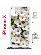 Чехол-накладка iPhone X/XS Kruche Magrope Print Ромашки