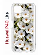 Чехол-накладка Huawei P40 Lite  (588940) Kruche PRINT Ромашки