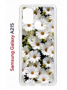 Чехол-накладка Samsung Galaxy A21S (587676) Kruche PRINT Ромашки