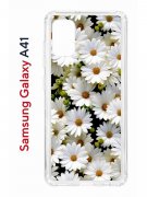 Чехол-накладка Samsung Galaxy A41 Kruche Print Ромашки