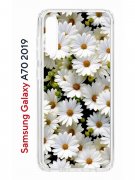 Чехол-накладка Samsung Galaxy A70 2019 Kruche Print Ромашки