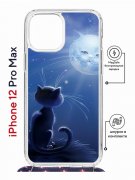 Чехол-накладка iPhone 12 Pro Max Kruche Magrope Print Лунный кот