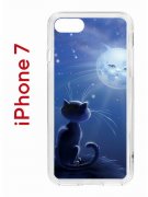 Чехол-накладка iPhone 7/8/SE (2020) Kruche Print Лунный кот