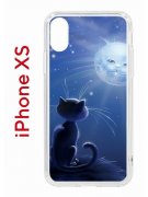 Чехол-накладка Apple iPhone XS (580677) Kruche PRINT Лунный кот