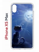 Чехол-накладка iPhone XS Max Kruche Print Лунный кот