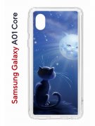 Чехол-накладка Samsung Galaxy A01 Core Kruche Print Лунный кот