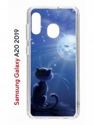 Чехол-накладка Samsung Galaxy A20 2019/A30 2019 Kruche Print Лунный кот
